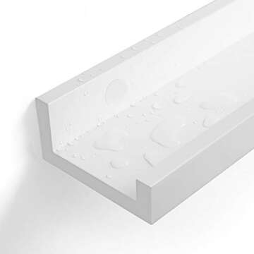 SONGMICS Floating Shelves Set of 2, Wall Shelves Ledge 23.6 x 3.9 Inches with Front Edge, for Picture Frames, Books, Spice Jars, Living Room, Bathroom, Kitchen, Easy Assembly, White ULWS60WT