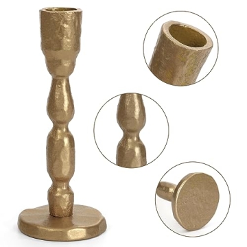 Antique Brass Iron Taper Candle Holders Set of 2