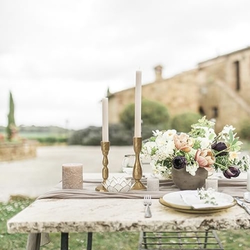 Antique Brass Iron Taper Candle Holders Set of 2