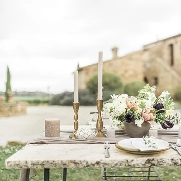 Antique Brass Iron Taper Candle Holders Set of 2