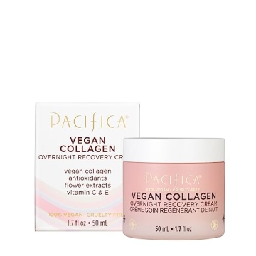 Pacifica Night Face Cream - Vegan Collagen Overnight Recovery Cream, Nighttime Face Cream for Anti-A...