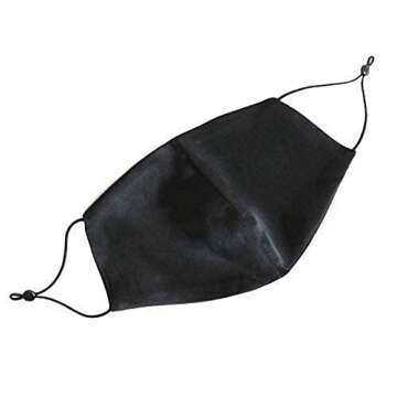 ROSEWARD 100% Mulberry Silk Black Face Mask Reusable Washable Adjustable with Filter Pocket