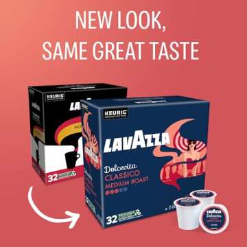 Lavazza Dolcevita Classico, Single-Serve Keurig K-Cup Pods - 32 Count of Medium Roast Coffee
