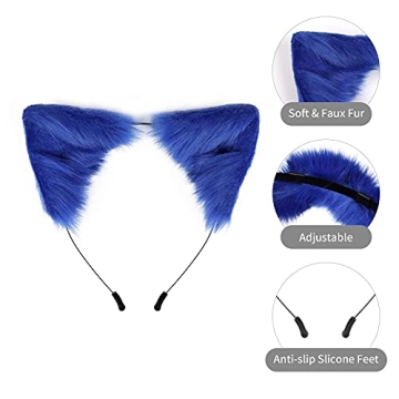 Handmade Fox Wolf Cat Ears Headband for Cosplay