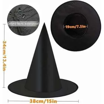 Maikoa 8 Pcs Halloween Decorations Hanging Witch Hat Witches Hats Halloween Decor Floating Witch Hats Black Witch Hats for Women Halloween Party Decorations