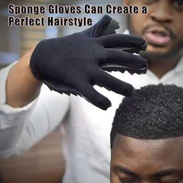 Magic Curling Sponge Gloves - Twist Wave Brush for Barbers, Curly Hair Styling Tool (Right Hand)