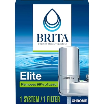 Brita Faucet Mount Water Filter - Elite Chrome Filtration System, Includes 1 Replacement Filter