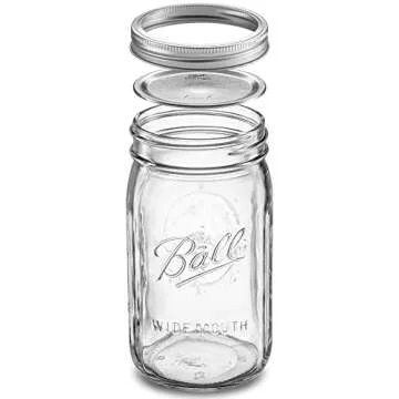 Wide Mouth Mason Jars 32 oz Pack with Labels and Opener