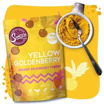 Suncore Foods Organic Yellow Goldenberry Powder, Pastel Dark Yellow Food Coloring Powder, Gluten-Free, Non-GMO, Organic 5oz (1 Pack)