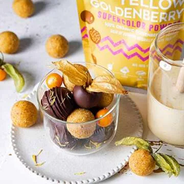 Suncore Foods Organic Yellow Goldenberry Powder, Pastel Dark Yellow Food Coloring Powder, Gluten-Free, Non-GMO, Organic 5oz (1 Pack)