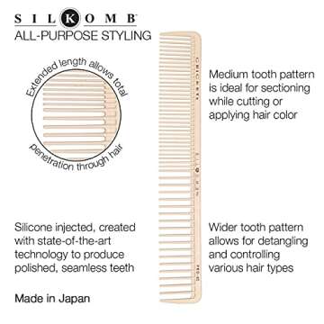 Cricket Silkomb Pro-45 All Purpose Professional Hair Stylist Comb – Japanese Made, Silicone Inject...