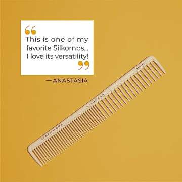 Cricket Silkomb Pro-45 All Purpose Professional Hair Stylist Comb – Japanese Made, Silicone Injected, Dual Tooth Patterns for Detangling, Cutting, Coloring & Styling All Hair Types
