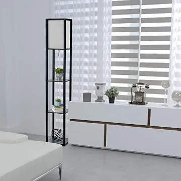 Simple Designs Modern Floor Lamp with Shelves for Home Style
