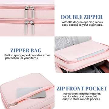 mygreen Electronic Bag Travel Cable Accessories Bag Waterproof Triple Layer Electronics Organizer Portable Storage Case for Cable, Cord, Charger, Phone, Adapter, Power Bank, Kindle, Hard Drives Gray