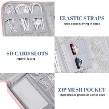 mygreen Electronic Bag Travel Cable Accessories Bag Waterproof Triple Layer Electronics Organizer Portable Storage Case for Cable, Cord, Charger, Phone, Adapter, Power Bank, Kindle, Hard Drives Gray