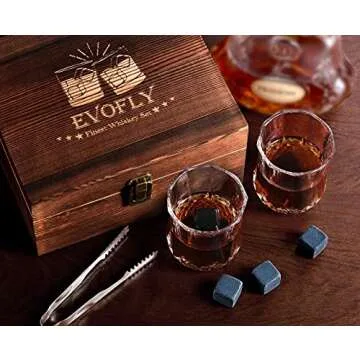 Gifts for Men Women, Whiskey Stones Set with Glasses, Drinking Gifts for Dad Husband Him, Ideas for Anniversary Birthday Wedding Housewarming, Unique Rocks Present for Liquor Bourbon Scotch