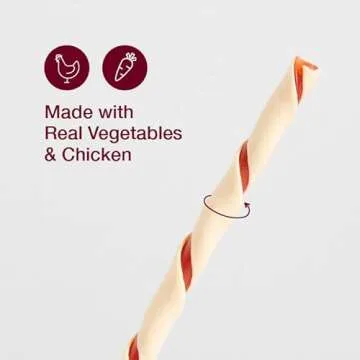 SmartBones Smart Twist Sticks, Rawhide Free Dog Chew Sticks, Made With Real Chicken, 50 Sticks (Pack of 1)
