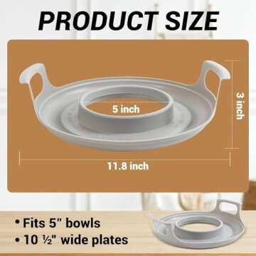 Microwave cool plate and spillover caddy with handles. For bowls, plates and microwave meals. BPA fr...