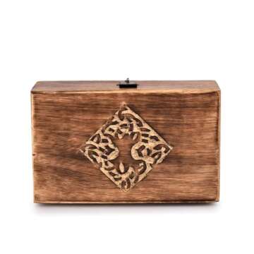 NIRMAN Handmade Wooden Jewellery Trinket Box - Elegant Celtic Design Storage