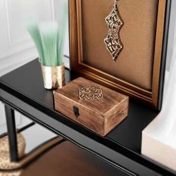 NIRMAN Celtic Design Wooden Jewelry Box for Keepsakes