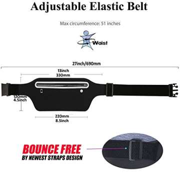 MOVOYEE Fanny Packs - Waterproof Adjustable Running Belt