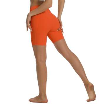 HOKOYI Women's Ribbed Biker Shorts for Workouts and Casual Wear