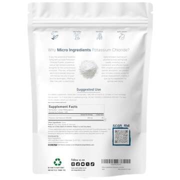 Potassium Chloride Powder, 1 KG (35 Ounce) | Salt Substitute & Essential Hydration Electrolyte Suppl...