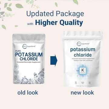 Potassium Chloride Powder, 1 KG (35 Ounce) | Salt Substitute & Essential Hydration Electrolyte Supplement | Supports Mineral Balance, Heart, Joint, and Immune Health | Filler Free, Dissolves Easily