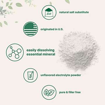 Potassium Chloride Powder, 1 KG (35 Ounce) | Salt Substitute & Essential Hydration Electrolyte Supplement | Supports Mineral Balance, Heart, Joint, and Immune Health | Filler Free, Dissolves Easily