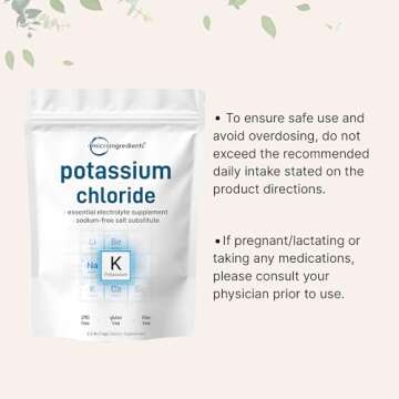Potassium Chloride Powder, 1 KG (35 Ounce) | Salt Substitute & Essential Hydration Electrolyte Supplement | Supports Mineral Balance, Heart, Joint, and Immune Health | Filler Free, Dissolves Easily