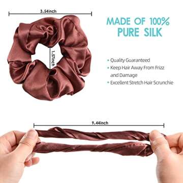 IRDTMM 6 pieces satin ribbon for large hair, stylish and simple, ponytail clip ，Hair Ties for Girl and Women