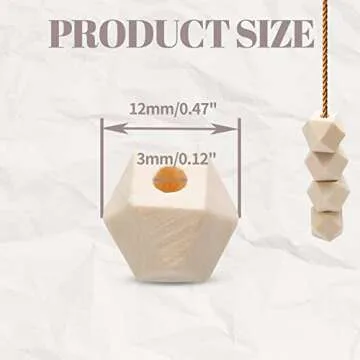 100 Pcs Natural Unfinished Wood Beads for Crafts