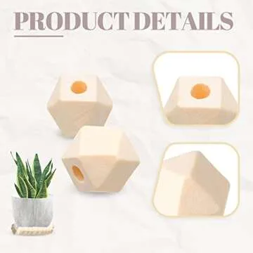 100 Pcs Natural Unfinished Wood Beads for Crafts