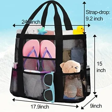 Wanchel Mesh Beach Bags for Women Waterproof and Sandproof