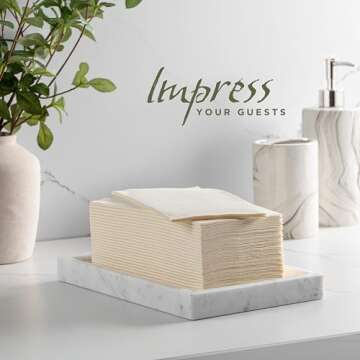 Cream Linen-Feel Dinner Paper Napkins, For Dinners Parties Hand Towels and Catering Supplies, Dispos...