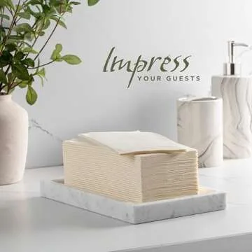 Cream Linen-Feel Dinner Paper Napkins, For Dinners Parties Hand Towels and Catering Supplies, Dispos...