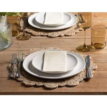 Cream Linen-Feel Dinner Paper Napkins, For Dinners Parties Hand Towels and Catering Supplies, Disposable and Fully Biodegradable Airlaid Napkins, 1/8 Folded 60 Pack