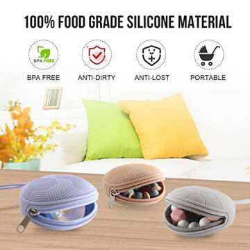 Smlpuame Pacifier Holder Case,BPA Free Portable Pacifier Storage Container,Silicone Baby Pacifier Cover Pouch for Diaper Bag Stroller,Travel Outdoor Activities,Easy to Clean(Blush)