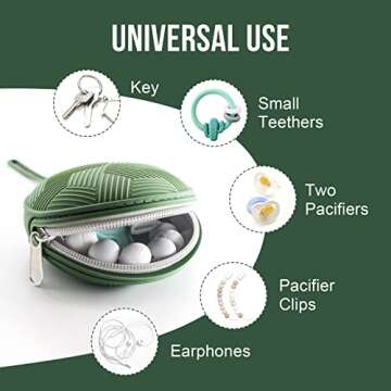 Smlpuame Pacifier Holder Case,BPA Free Portable Pacifier Storage Container,Silicone Baby Pacifier Cover Pouch for Diaper Bag Stroller,Travel Outdoor Activities,Easy to Clean(Blush)