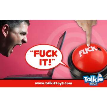 Talkie Toys Products Fuck It Button - 10 Hilarious F It Phrases - Fun Prank & Gag Gift
