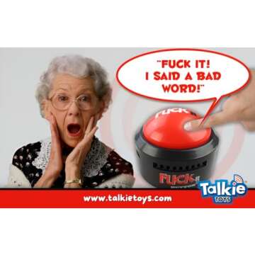 Talkie Toys Products Fuck It Button - 10 Hilarious F It Phrases - Fun Prank & Gag Gift