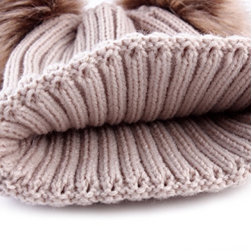 Baby Winter Knit Hat with Pom Poms Warm Stretchy