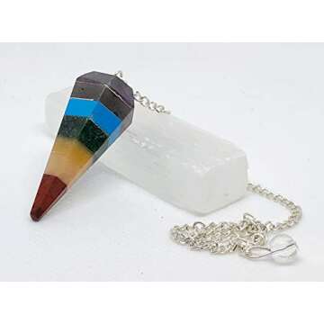 Pachamama Essentials Chakra Healing and Balancing Gift Set, Chakra Tumbled Stones, Lava Rock Bracelet, Pendulum, Selenite, Sage, Palo Santo. Meditation Chakra Kit