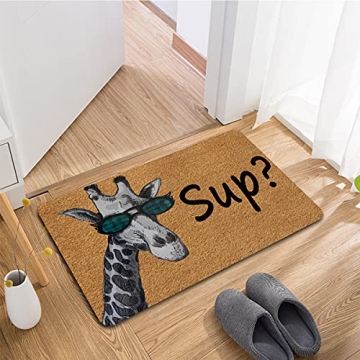 NICESIR Fun Giraffe Welcome Mat Anti-Slip Indoor Outdoor Mat