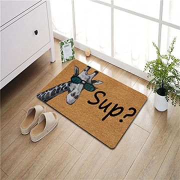 NICESIR Fun Giraffe Welcome Mat Anti-Slip Indoor Outdoor Mat