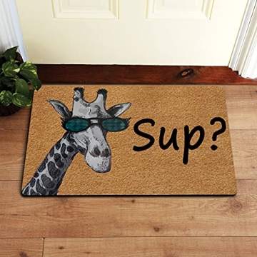 NICESIR Fun Giraffe Welcome Mat Anti-Slip Indoor Outdoor Mat