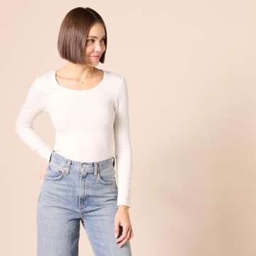 Amazon Essentials Sweater for Women, Long Sleeve Slim-Fit Rib Scoop Neck (Available in Plus Size), P...