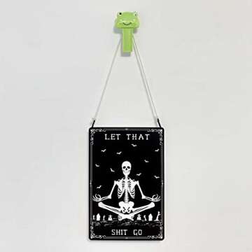 CrazySign Funny Gothic Bathroom Sign Goth Bathroom Wall Decor - Let That Shitgo Sign 8 x 12 Inch (225)