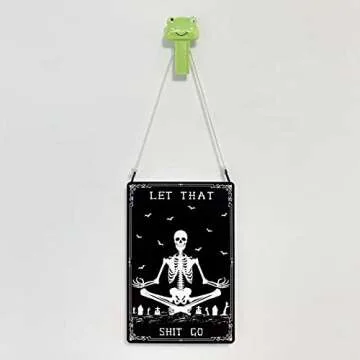 CrazySign Funny Gothic Bathroom Sign Goth Bathroom Wall Decor - Let That Shitgo Sign 8 x 12 Inch (225)