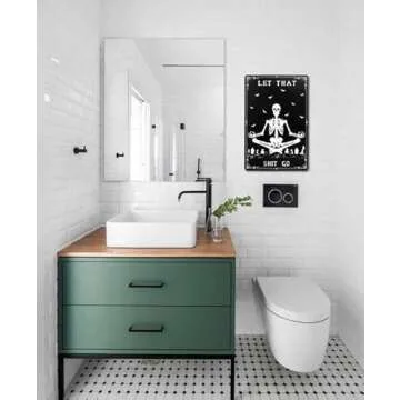 CrazySign Funny Gothic Bathroom Sign Goth Bathroom Wall Decor - Let That Shitgo Sign 8 x 12 Inch (225)